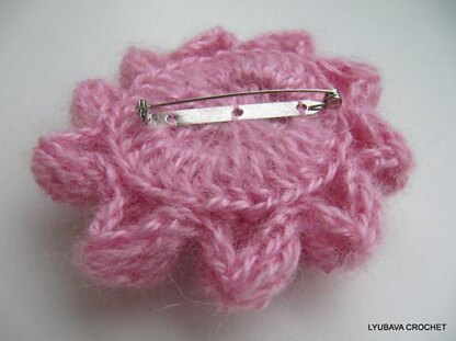 Mohair Brooch 3D Flower Cluster Stitch