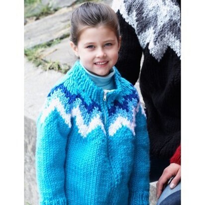 Kid's ZigZag Cardigan in Bernat Softee Chunky