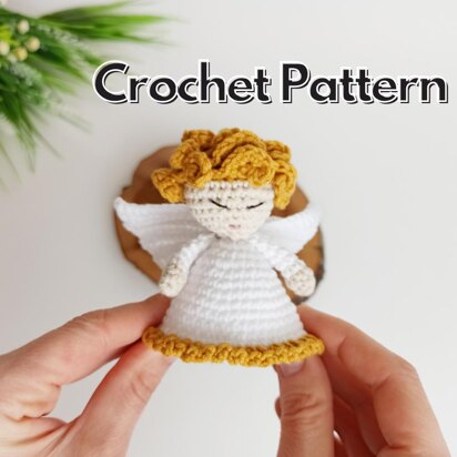 Christmas angel ornament, Crochet angel pattern, angel anigurumi pattern
