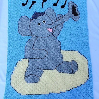 Miles the Elephant C2C Blanket