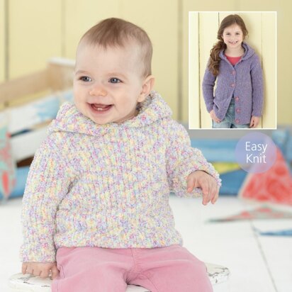 Girls Sweater and Cardigan in Sirdar Snuggly Tutti Frutti - 4693 - Downloadable PDF