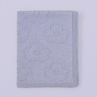 Flower Baby Blanket - Free Knitting Pattern for Babies in Paintbox Yarns Wool Mix Aran