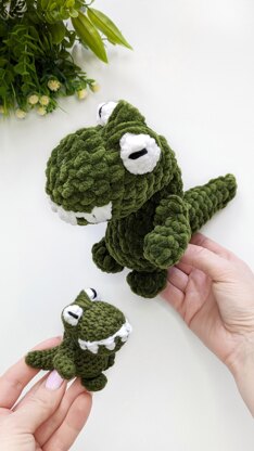 Crochet dinosaur pattern, amigurumi dino T-Rex pattern