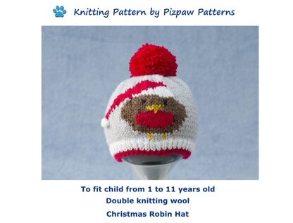 P149 Christmas Robin Hat Knitting Pattern