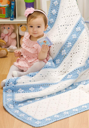 Lazy Daisy Blanket in Red Heart Soft Baby Solids - LW2538 - Downloadable PDF