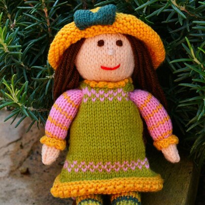 Tulip Rag Doll Knitting Pattern - Toy Knitting Pattern