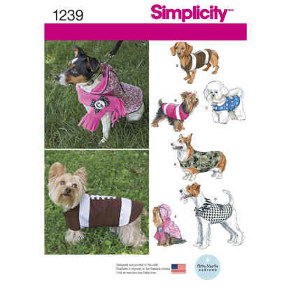 Simplicity Dog Coats in Three Sizes 1239 - Sewing Pattern