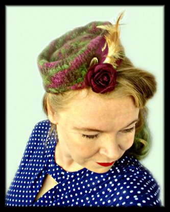 Delia felted pillbox hat