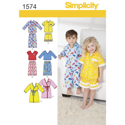 Simplicity Toddlers' Loungewear 1574 - Paper Pattern, Size A (1/2-1-2-3-4)