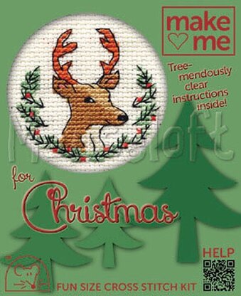 Mouseloft Christmas Stag Make Me Cross Stitch Kit - 100 x 120 x 10