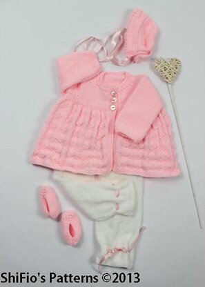 Knitting pattern Baby Lovehearts Matinee Jacket  #29