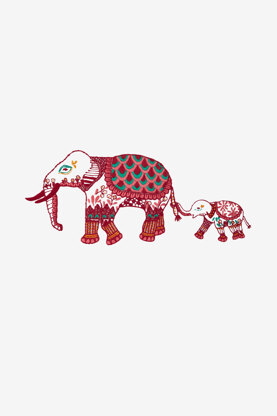 Indian Elephant in DMC - PAT0454 -  Downloadable PDF
