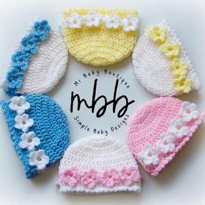 No-Sew Flower Baby Hat