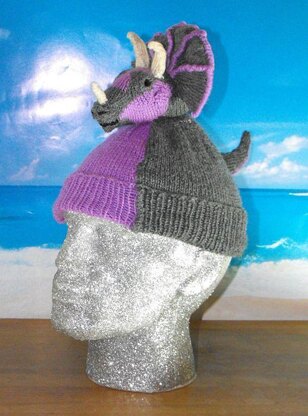 TRACY TRICERATOPS BEANIE HAT KNITTING PATTERN