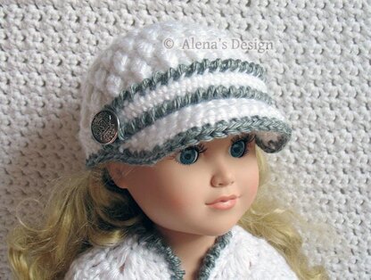 Two-Button Visor Hat for 18in Doll