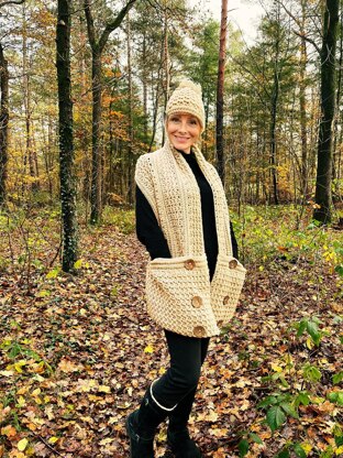 SNAZZY SNUGGLE SHAWL & HAT SET