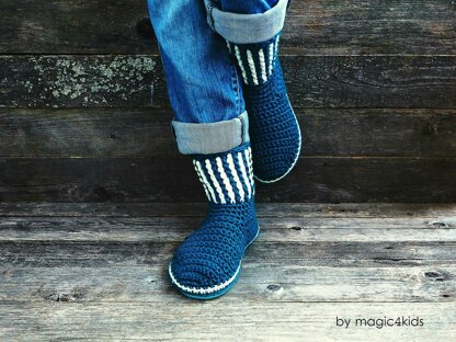 Flip-flop blue boots