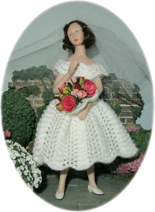 1:12th scale 1950s wedding dress