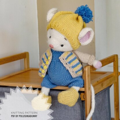 Doll Clothes, Knitting Pattern - Outfit Casual Mouse Boy