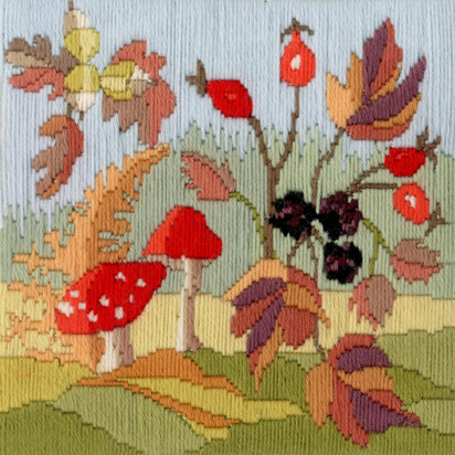 Derwentwater Designs Long Stitch Seasons - Autumn Kit - 20 x 20cm