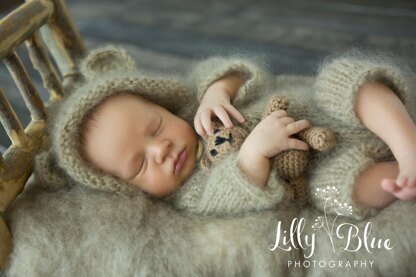 Newborn Bear Hooded Onesie