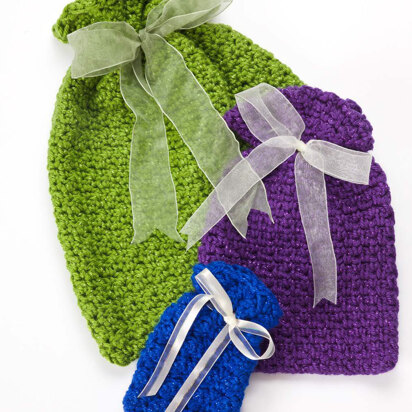 Crochet Gift Bags in Caron Simply Soft Party - Downloadable PDF