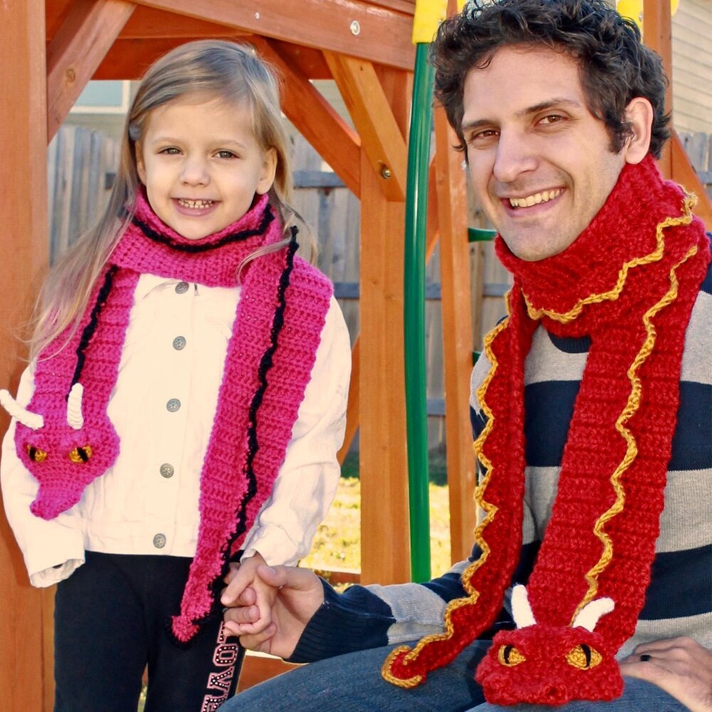 Fire Dragon scarf Crocheted 60”, created with one store hand