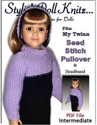Seedstitch Pullover for My Twinn Doll, 23 inch