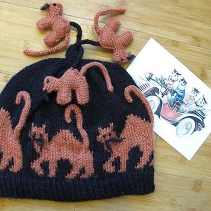 Cats on a Hat - knitting pattern