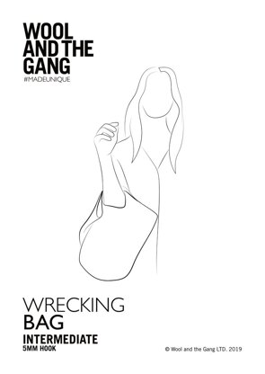 Wrecking Bag in Wool and the Gang Shiny Happy Cotton - Downloadable PDF