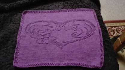 Dish cloth Heart with love