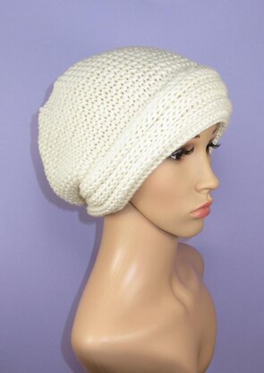 Chunky Rib Cuff Garter Stitch Tam Hat