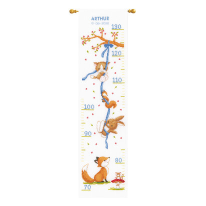 Vervaco Forest Friends Height Chart Cross Stitch Kit - 18cm x 70cm