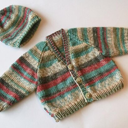 Basic Babies Raglan Cardigan and Hat