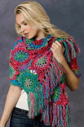 Crochet Lorelei Shawl in Red Heart Boutique Unforgettable - LW2871EN