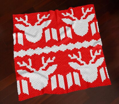 X-Mas Ornament Blanket C2C CROCHET PATTERN 47×47 inches Santa Afghan