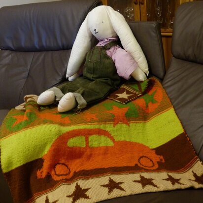 My first car / Mein erstes Auto - double knit blanket - Doubleface-Decke - knitting pattern