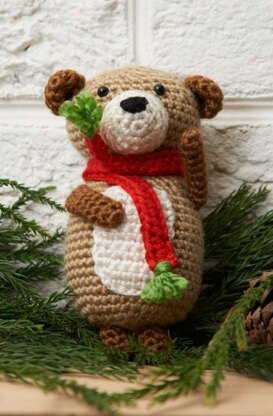 Bear Ornament in Red Heart Soft Solids - LW3702