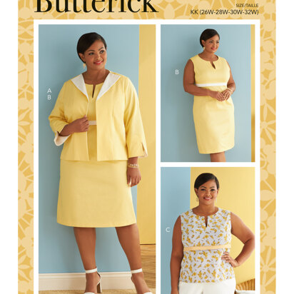 Butterick Women's Jacket, Dress & Top with C/D, DD, DDD, G, H Cup Sizes B6822 - Sewing Pattern