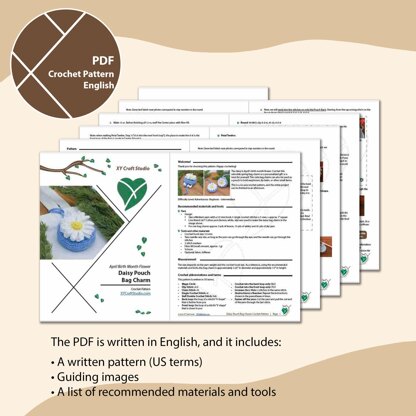 Daisy Pouch Bag Charm