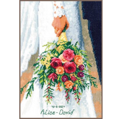 Vervaco Bridal Bouquet Counted Cross Stitch Kit - 21 x 29 cm