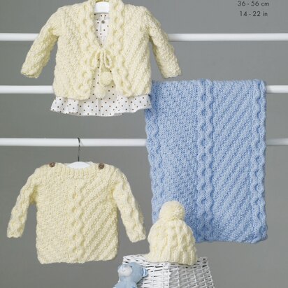 Sweater, Cardigan, Hat and Blanket in King Cole Chunky - 4847 - Downloadable PDF