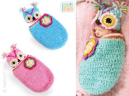 Chunky Flower Owl Hat and Cocoon