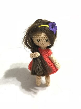 Crochet Doll Amigurumi . Tiny Mini Doll