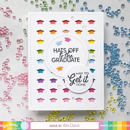Waffle Flower Crafts Clear Stamps 4"X6" - Graduation Sentiments