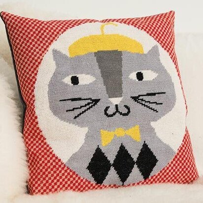 Rico Grey Cat Gobelin Tapestry Cushion Kit (40cm x 40 cm)