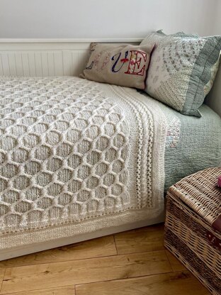 Cabled Trellis Blanket