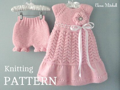 Knitting PATTERN Knitted Diaper Cover Baptism Baby Dress