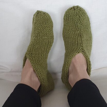 Sage - 12ply easy knit slippers