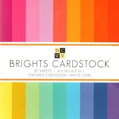 American Crafts DCWV Single-Sided Mat Stack 4.5"X6.5" 87/Pkg - Brights, White Core, 29 Colors/3 Each